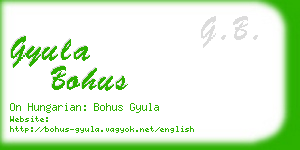 gyula bohus business card